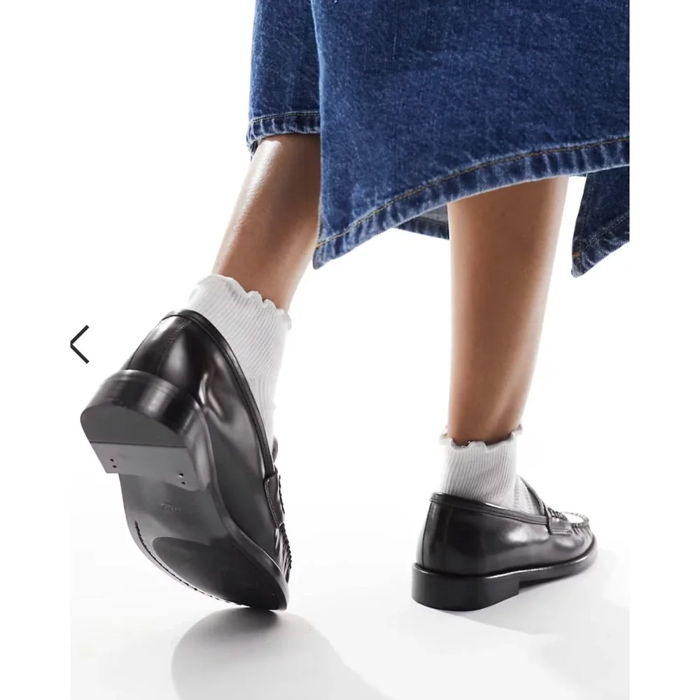NEW MANGO MNG BLACK WHITE TWO TONE LEATHER PENNY LOAFERS SHOES SZ 37 US 6.5